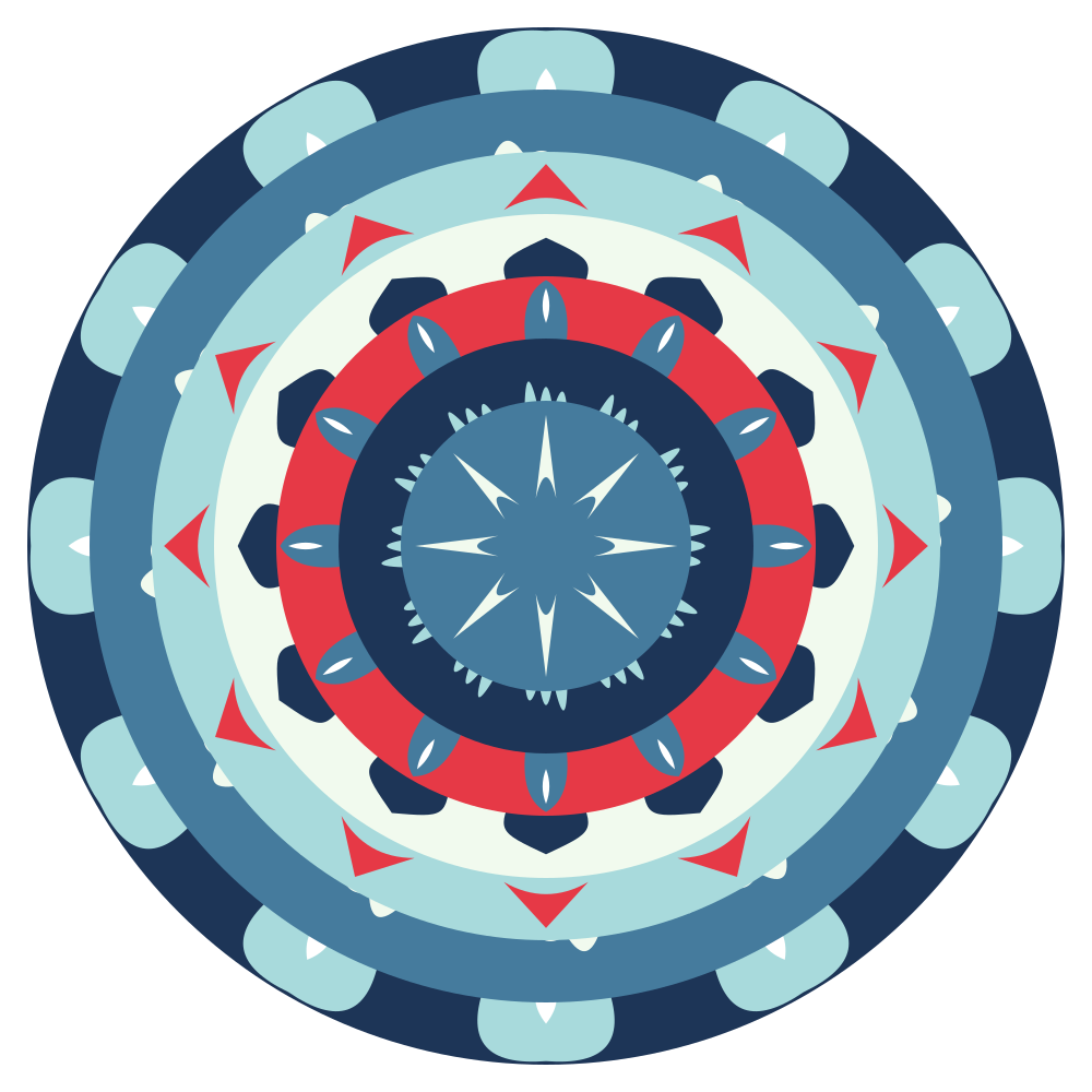 Geometric Shadow-Box Mandala | 7 Layer Vector Bundle